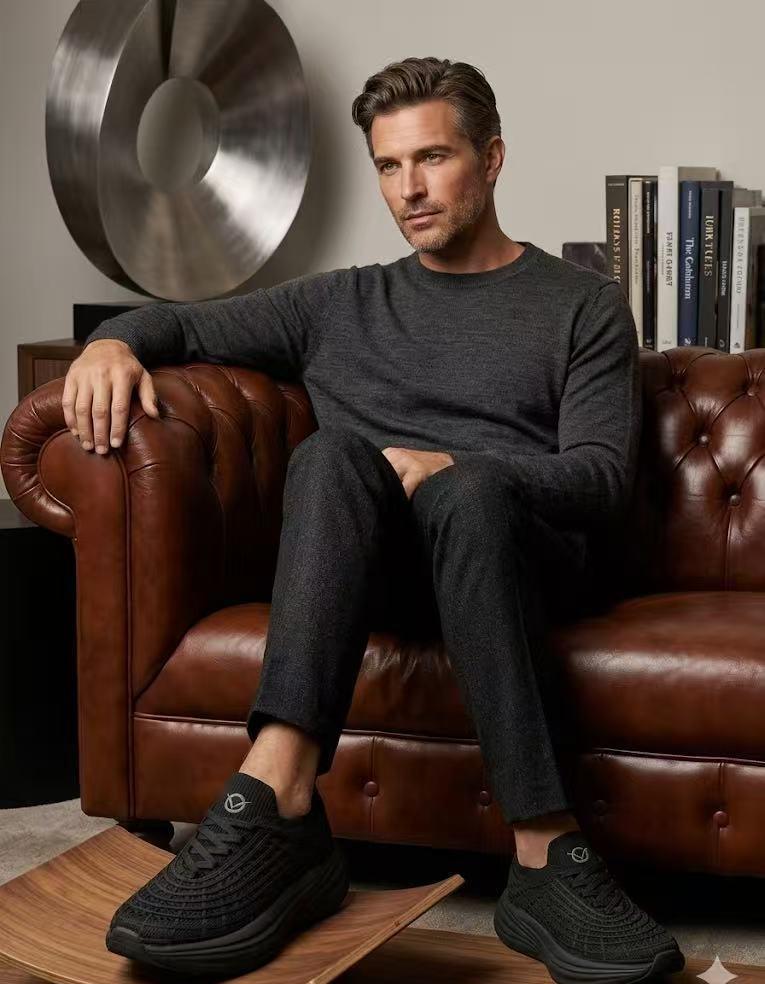 去掉Logo，去掉撞色，去掉一切试图被看见的野心。
只留下深灰的克制，与针织的呼