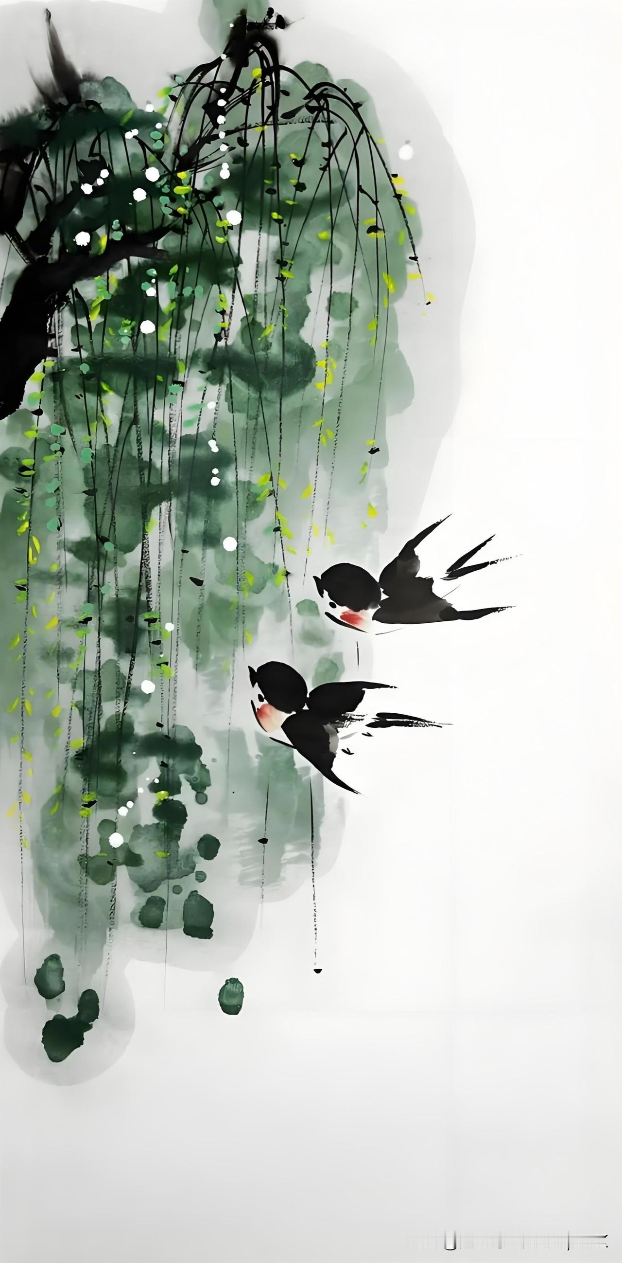 《春怀》
——清·袁机
二月清明柳最娇，
春痕红到海棠梢。
寄声梁上双飞燕，
好