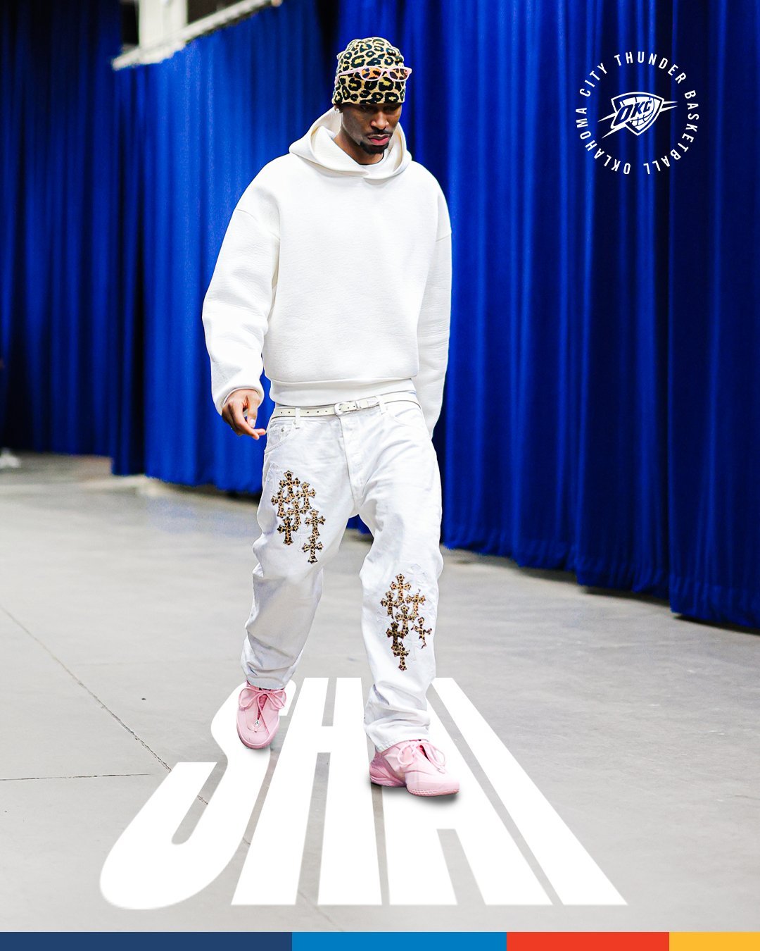 雷霆vs勇士的比赛即将开始，马戴派出的首发是：亚历山大、以赛亚乔、卡森华莱士、多