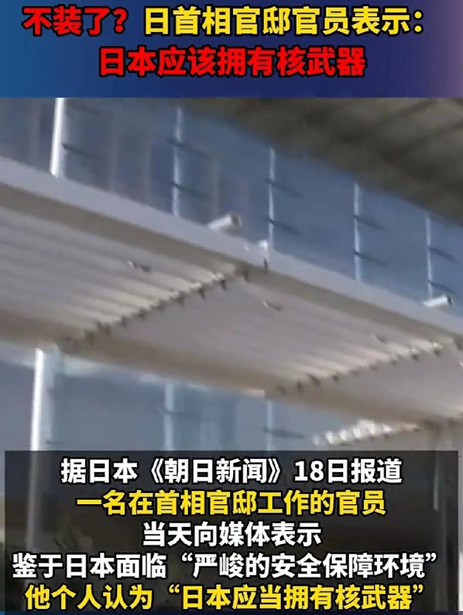 日本官员：日本应该拥有核武器 。日本官员竟称日本应拥有核武器，这简直是在玩火！1
