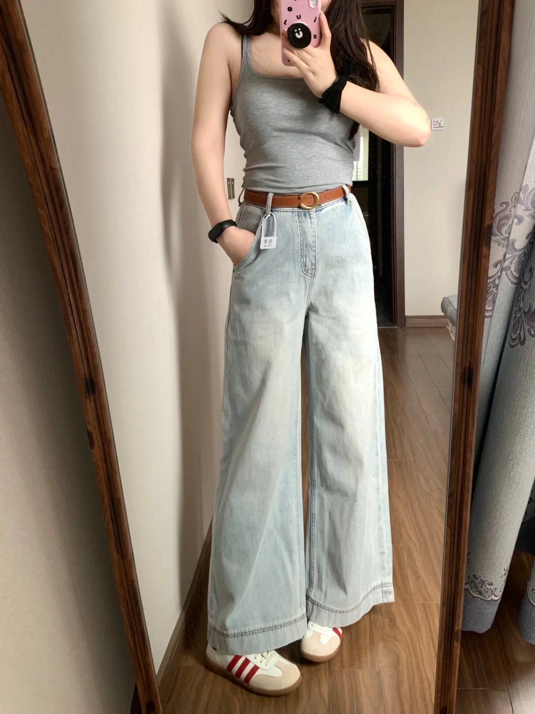 158/108微胖梨形买到超满意九分阔腿裤！🥰