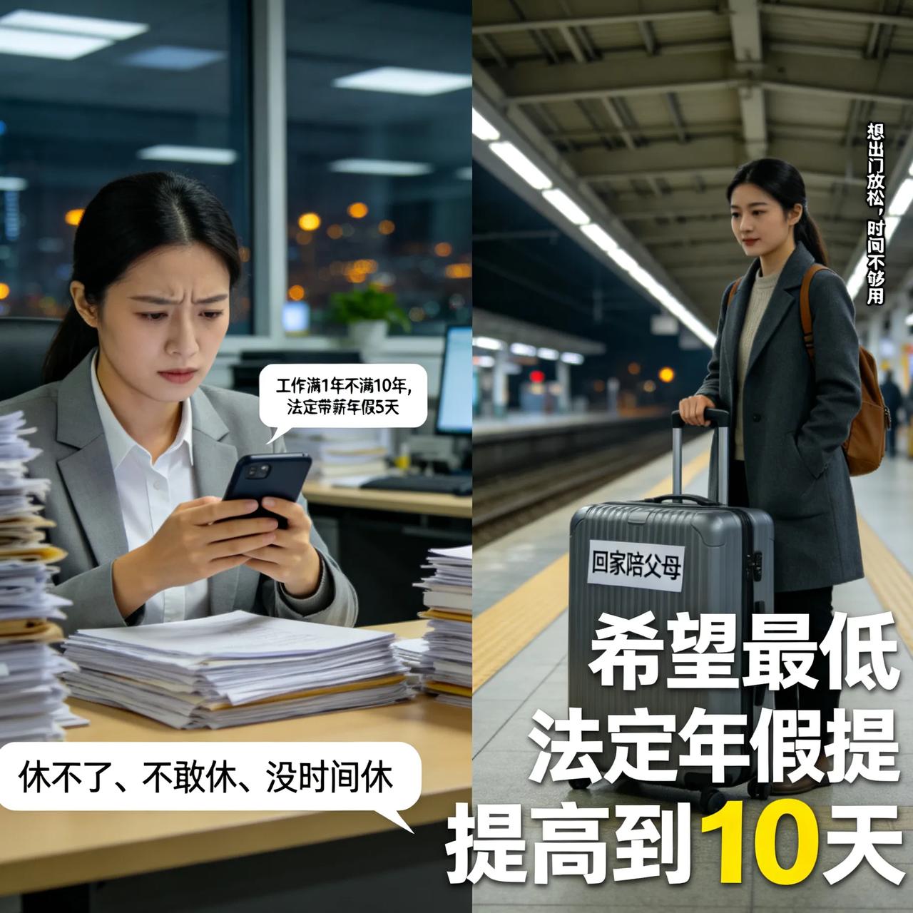 我才发现，现在的年假真的不够用。
 
按照规定，工作满1年不满10年，法定带薪年