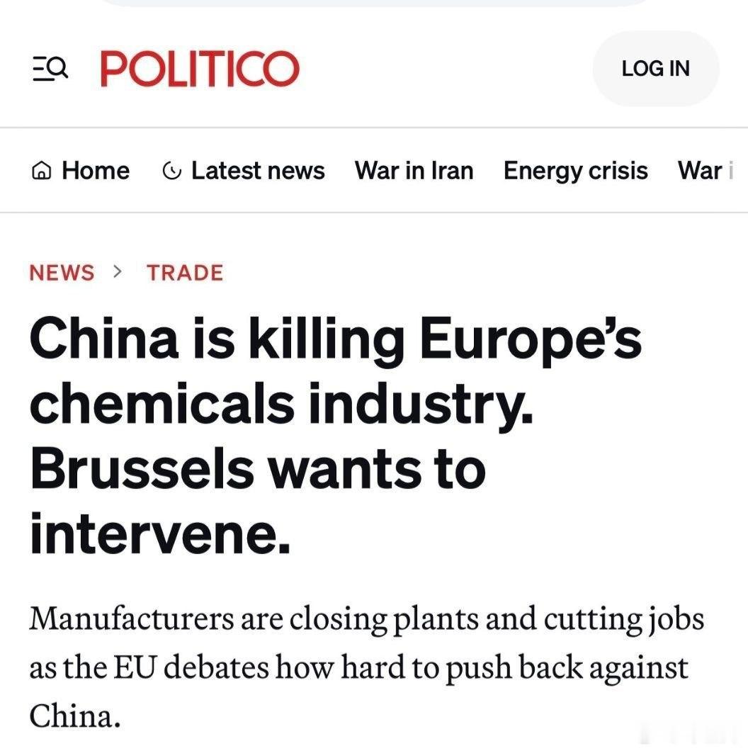 因為中國的經濟比歐洲更有效率，所以歐洲與其努力改善自己神經病的經濟政策，不如去摧