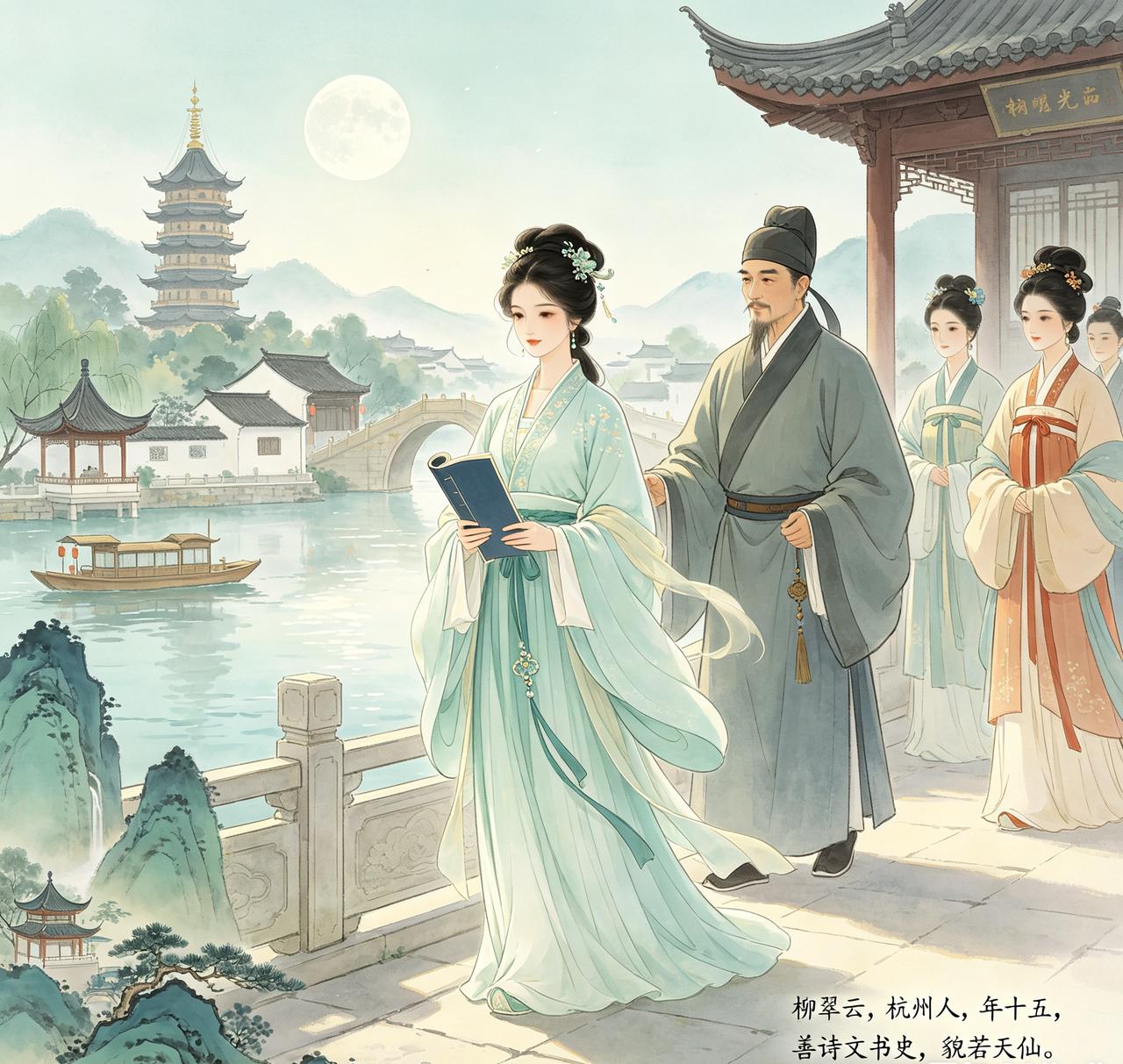 南明弘光帝渡江南下后，大肆挑选有才貌的女子充实后宫，柳翠云也被选入其中。柳翠云籍