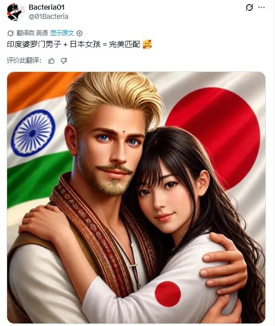 三哥最近怎么啦，频频对岛国女生表白。甚至有印度博主提出:印度婆罗门男子+日本女子