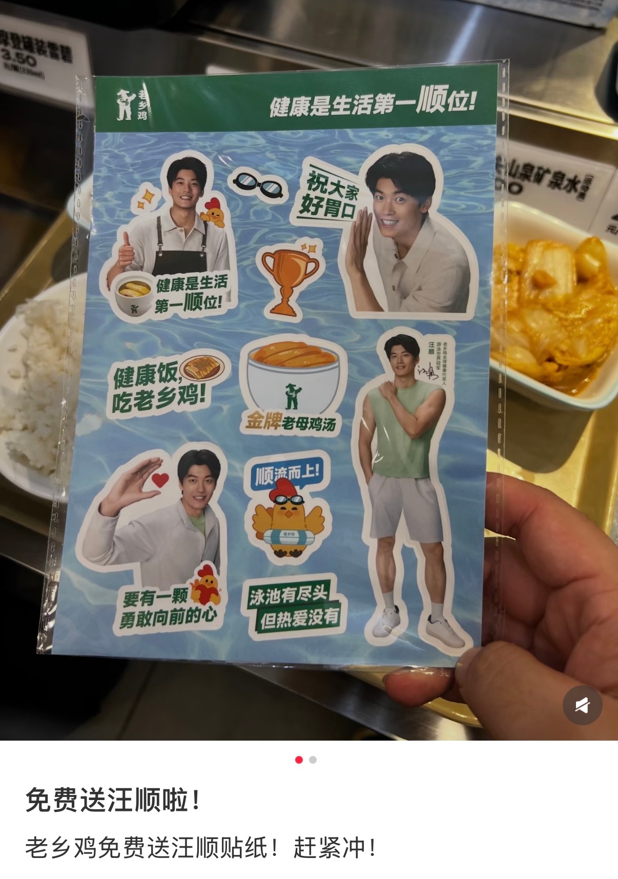 贴纸好可爱汪顺老乡鸡全球健康代言人
