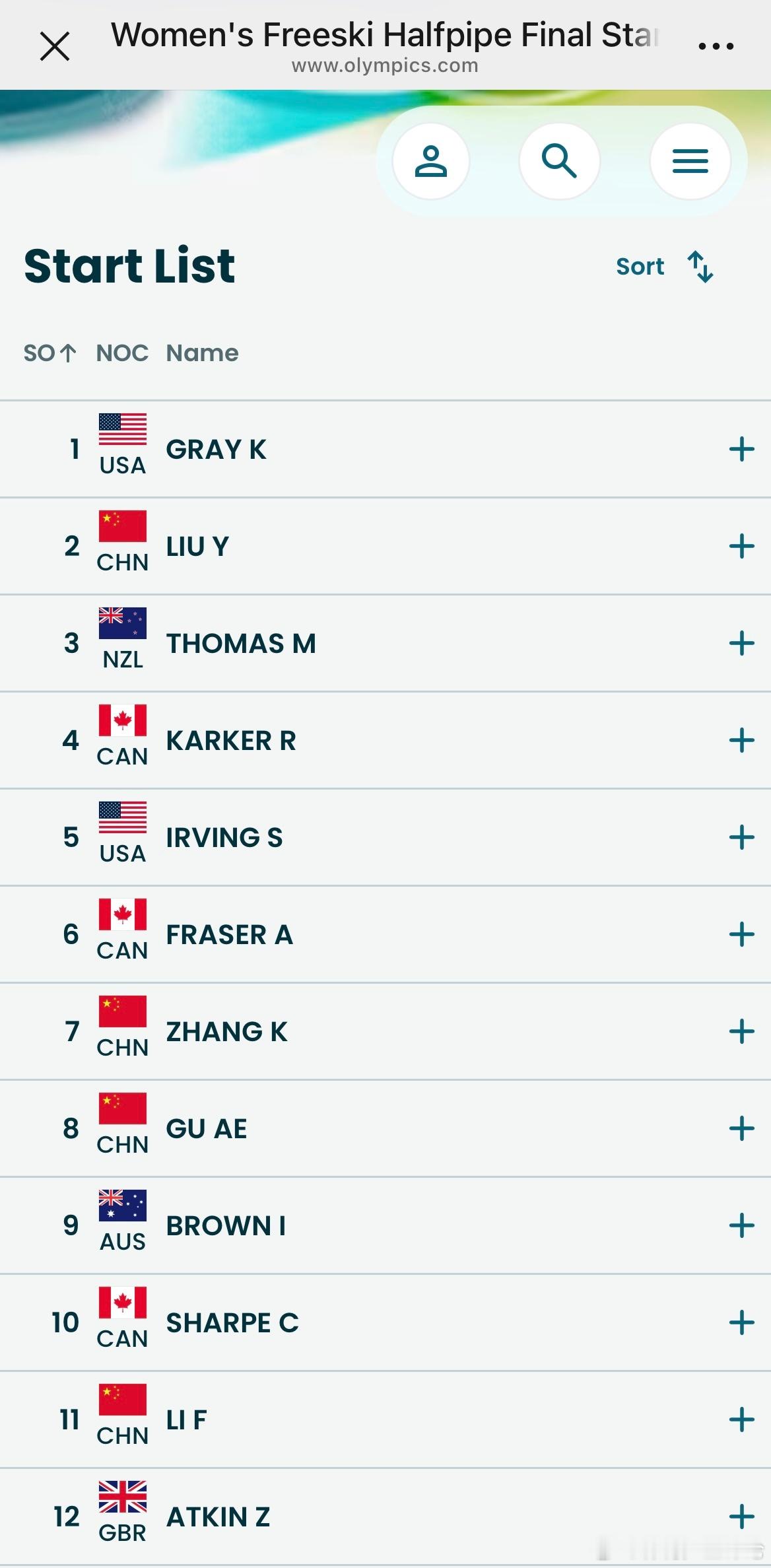 谷爱凌李方慧等U型场地冲金今夜决赛，李方慧第11位出发，其他几位中国选手谷爱凌第