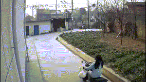 这是边骑车边玩手机吧