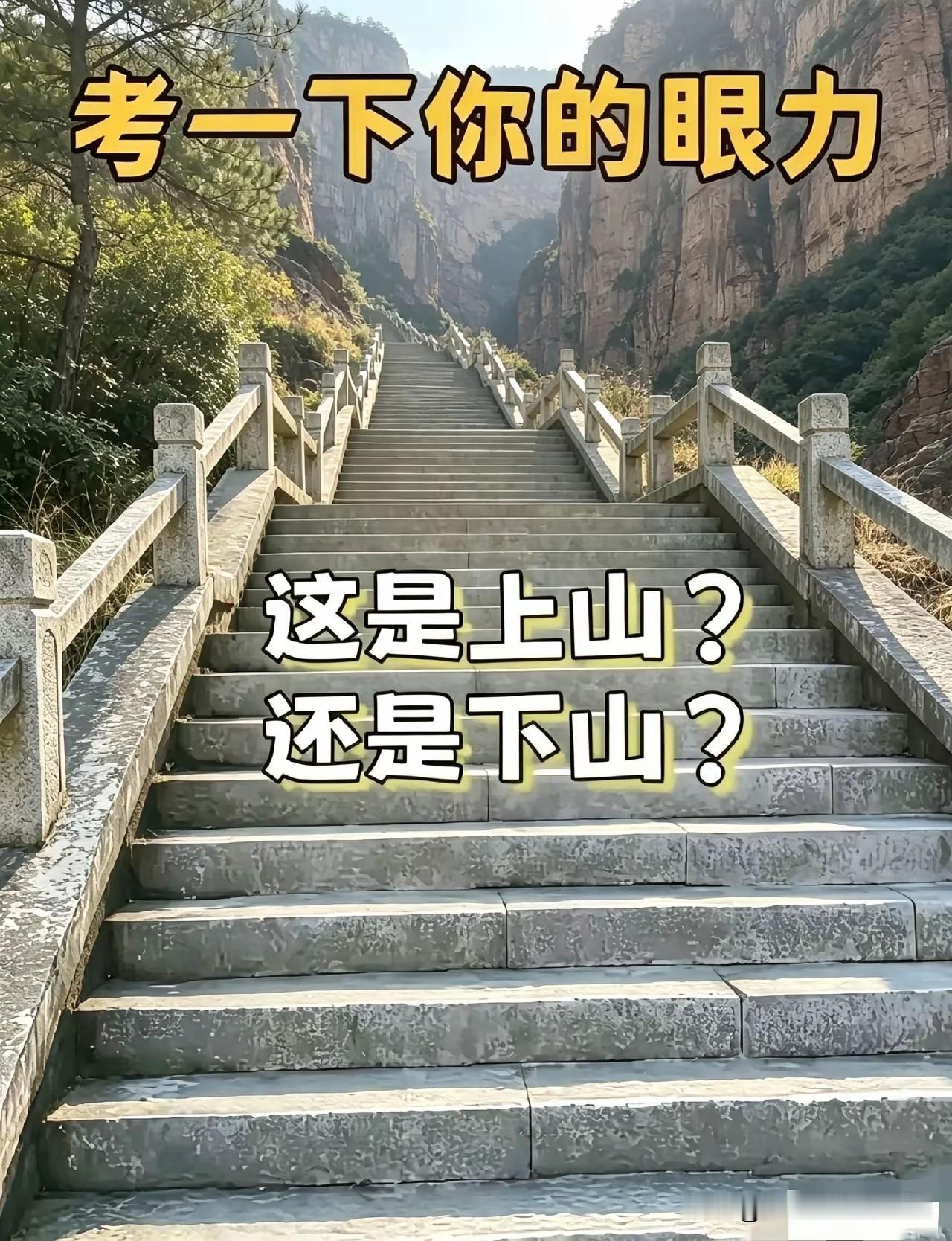 有人问我，这是上山还是下山？
   我看了好久，也没有看出来，如果不身临其境的去