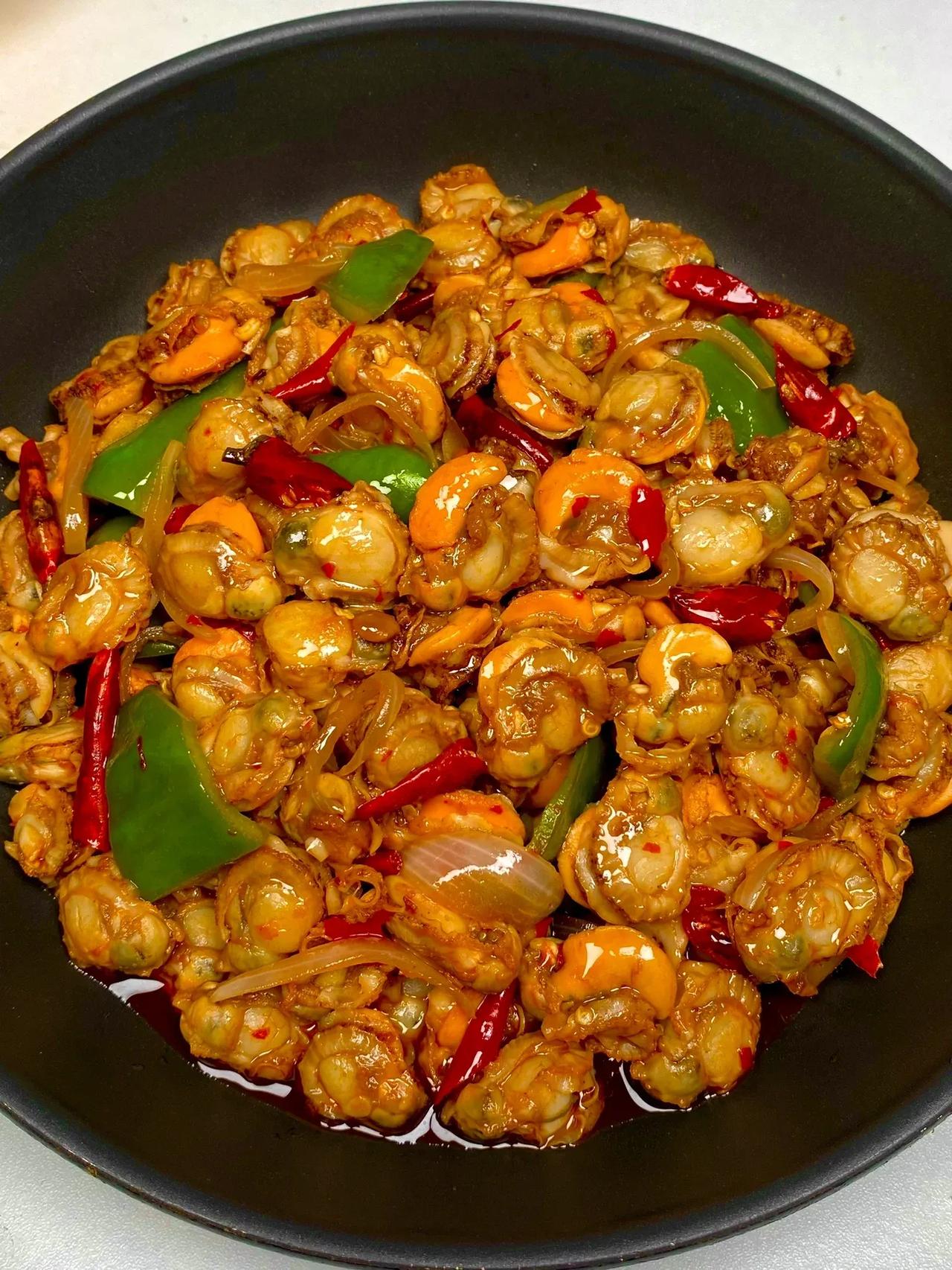 想告诉全世界，这个真的巨巨巨好吃！！|||爆炒扇贝肉真的绝了，每次做都能吃2碗大