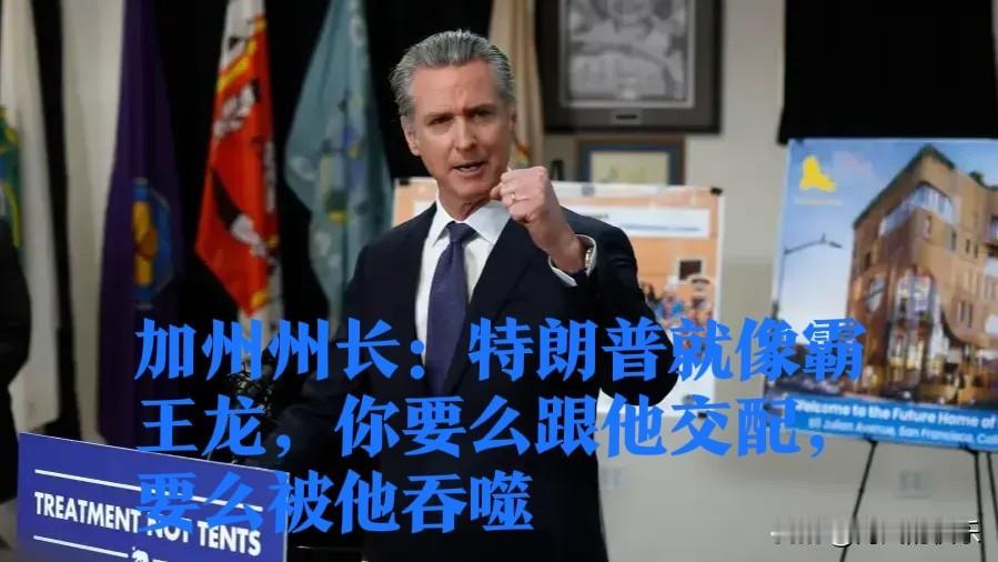 加州州长：特朗普就像霸王龙，你要么跟他交配，要么被他吞噬

   据外媒英国天空