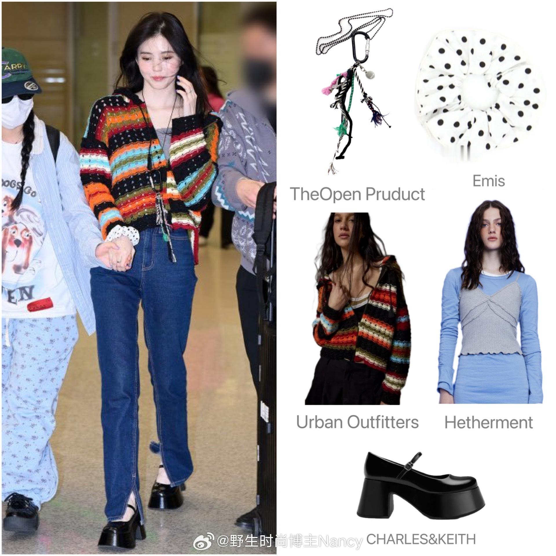 韩素希今日的机场私服照，示范典型韩式穿搭～ ​​​