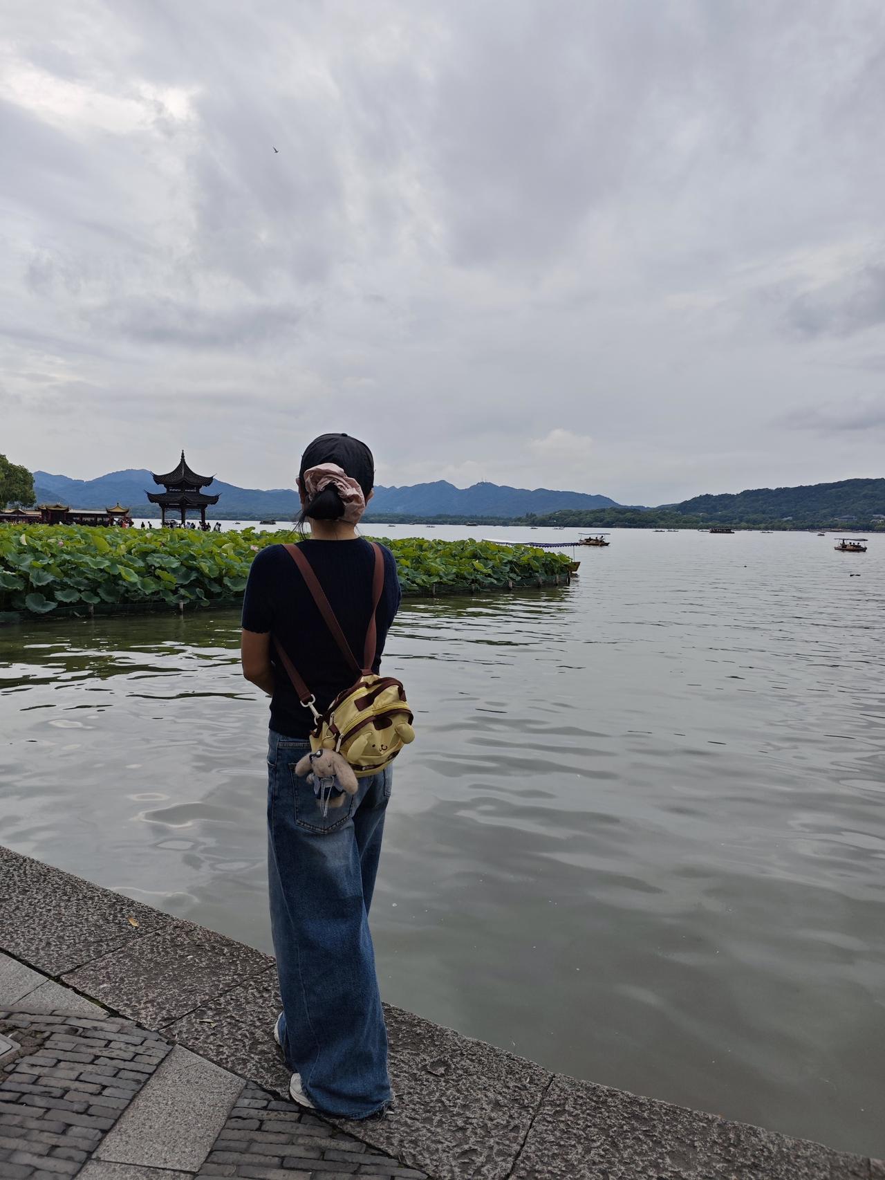 最近几天杭州连续下雨，昨天下午雨总算停了。我急急忙忙骑车来到西湖，突然发现才没来
