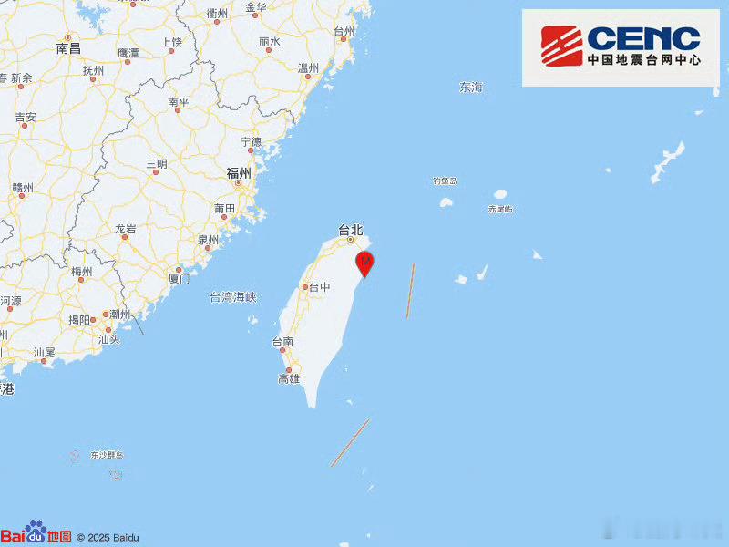 地震快讯中国地震台网正式测定：12月02日10时01分在台湾宜兰县（北纬24.4