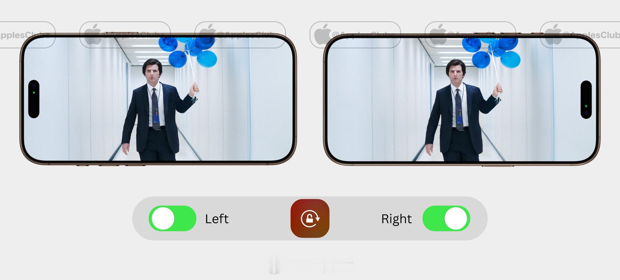 看电影时，您会将 iPhone 旋转到哪一侧？1). 左2). 右 ​​​