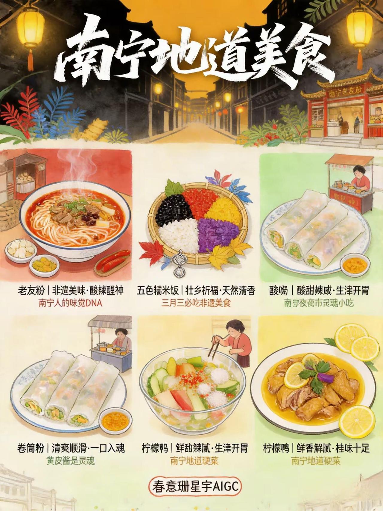 谁还没吃过南宁这5种地道味🤤。别再只知道南宁老友粉了！🤫 冷知识：这些地道美