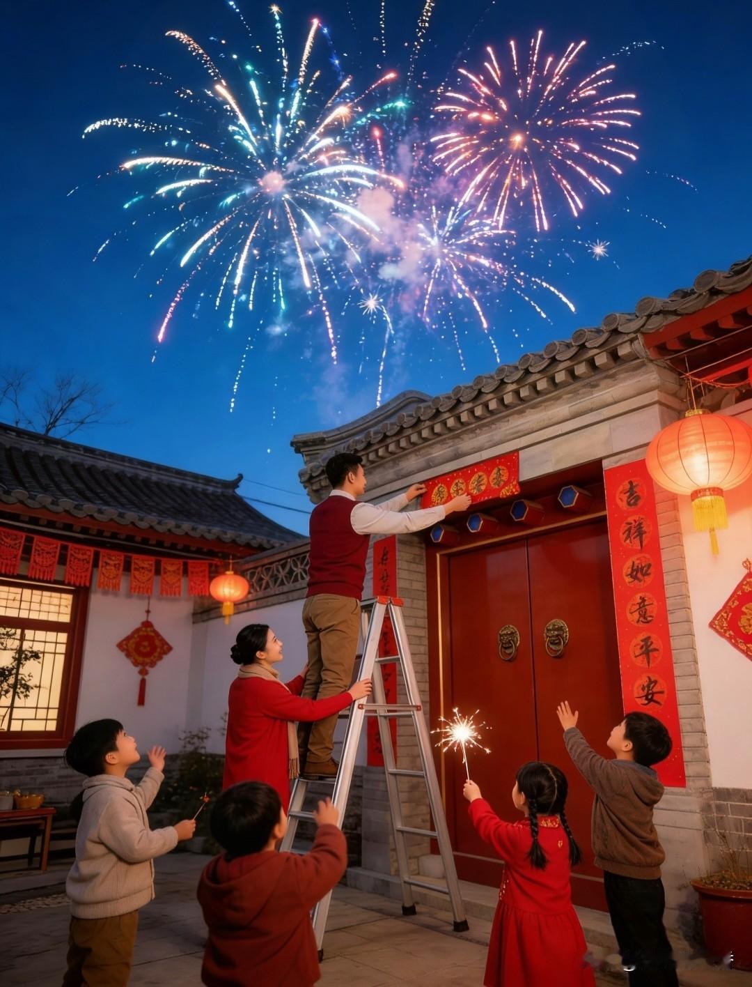 下联：岁岁平平安安
上下联对仗工整，寓意朴素美好。不求大富大贵，只盼岁岁安稳顺遂