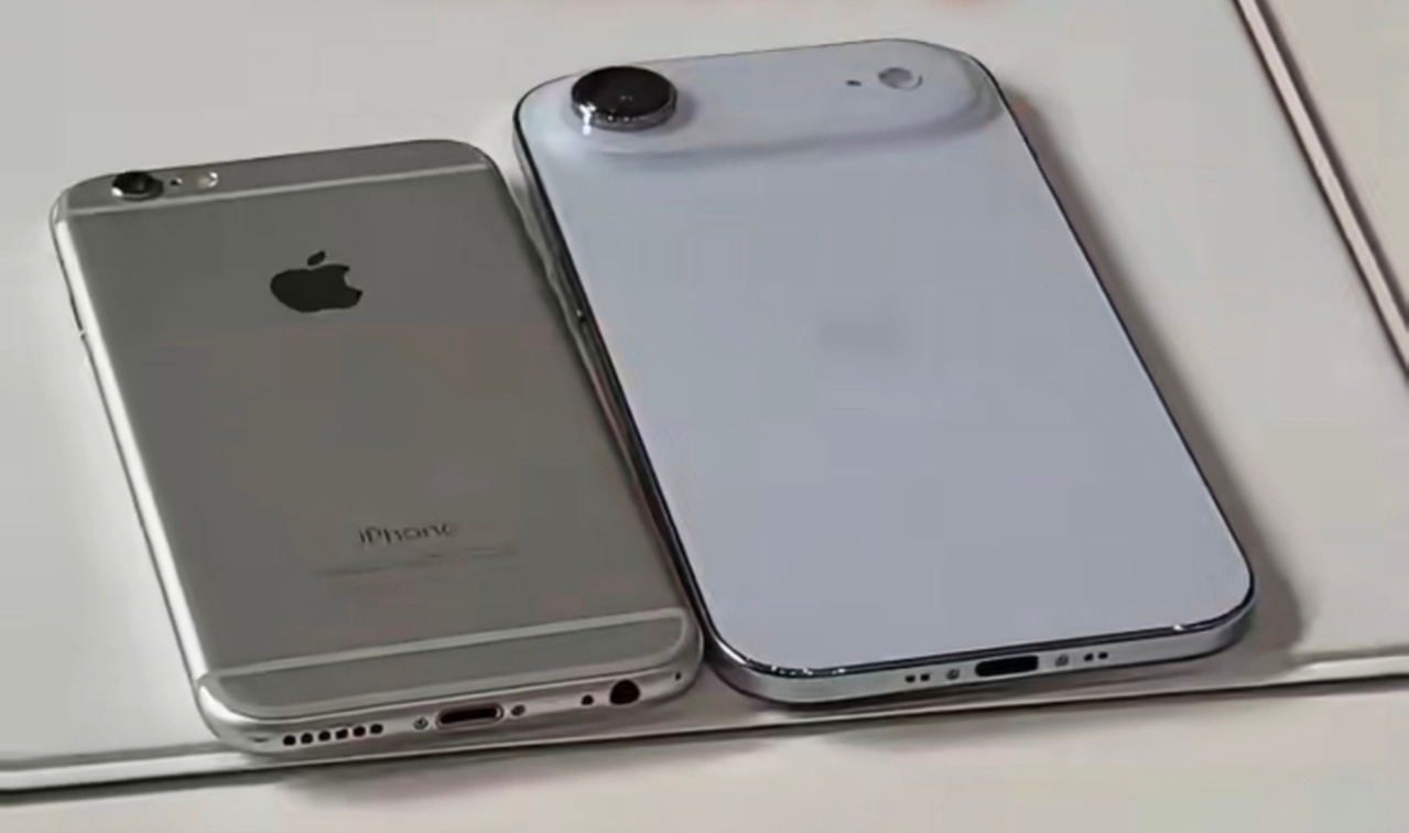 iPhone17Air和iPhone6对比比iPhone6还薄，估计用力一掰就折