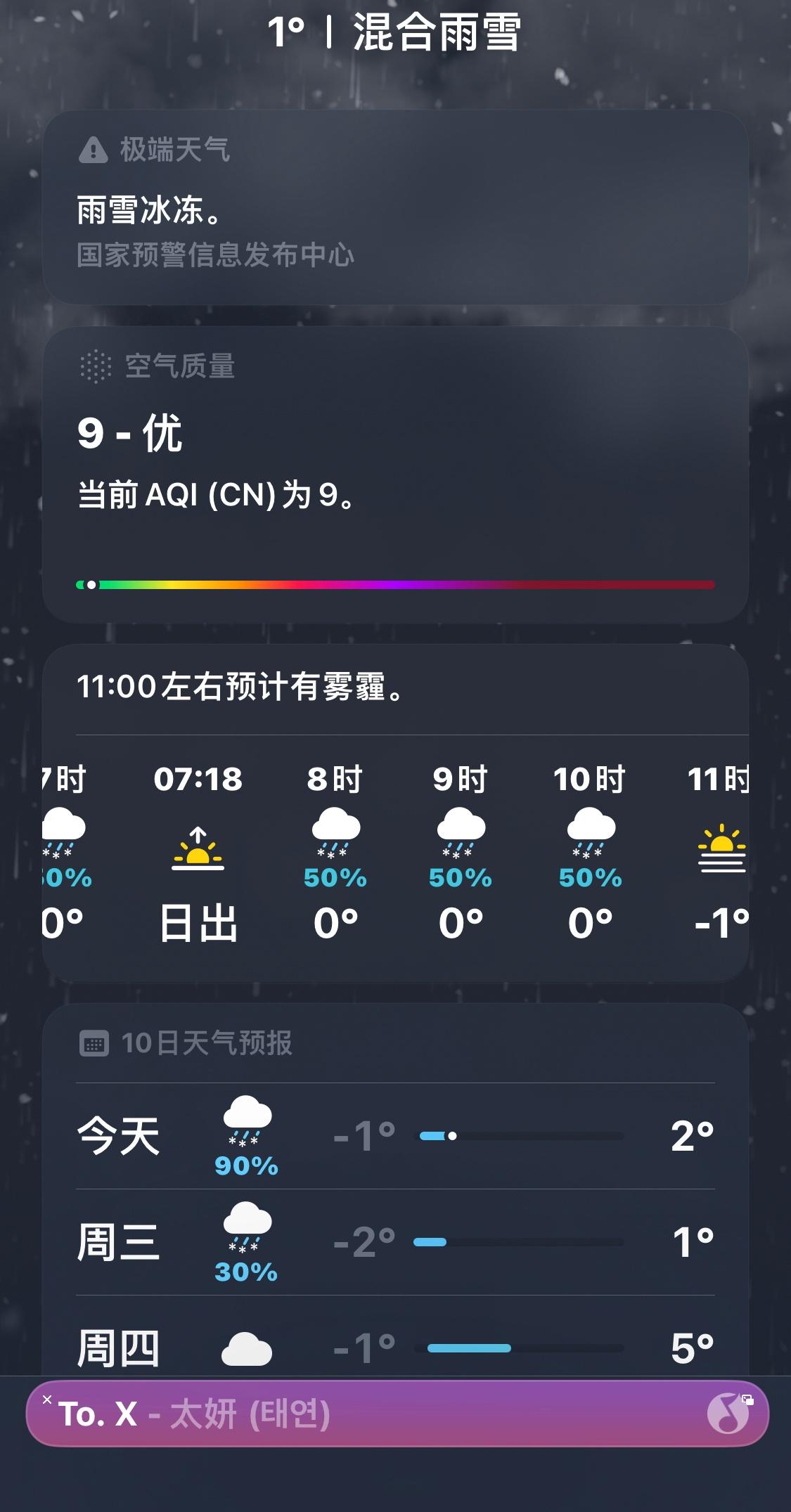 真的要下雪了 ​​​