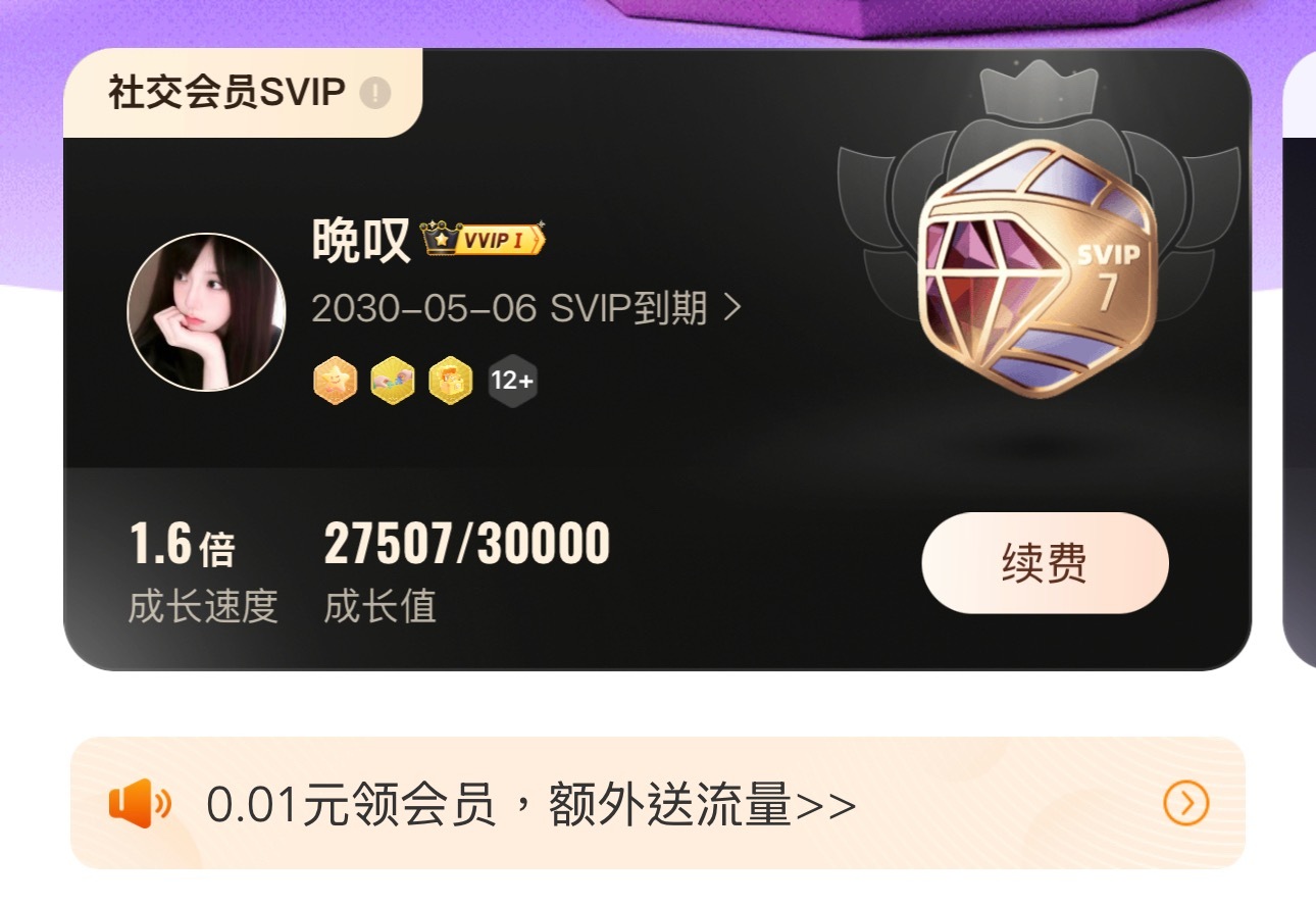 没事取消就取消VVIP吧.我的svip还可以跟这个大眼胡闹四年. 