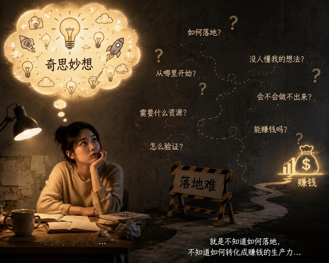 现在这个社会发展的是真的快，感觉遍地都是搞钱的机会。我有很多奇思妙想，就是不知道