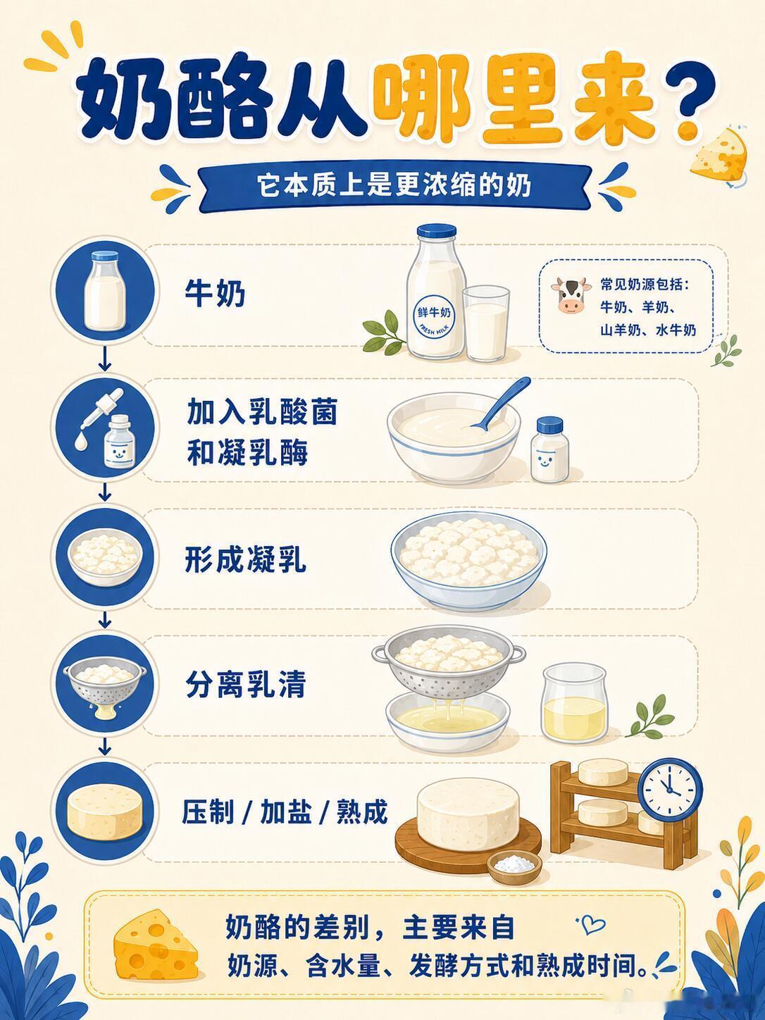 奶酪图鉴：芝士、奶酪、到底怎么分？咱们吃披萨、汉堡、蛋糕时都会遇到“芝士”，但一