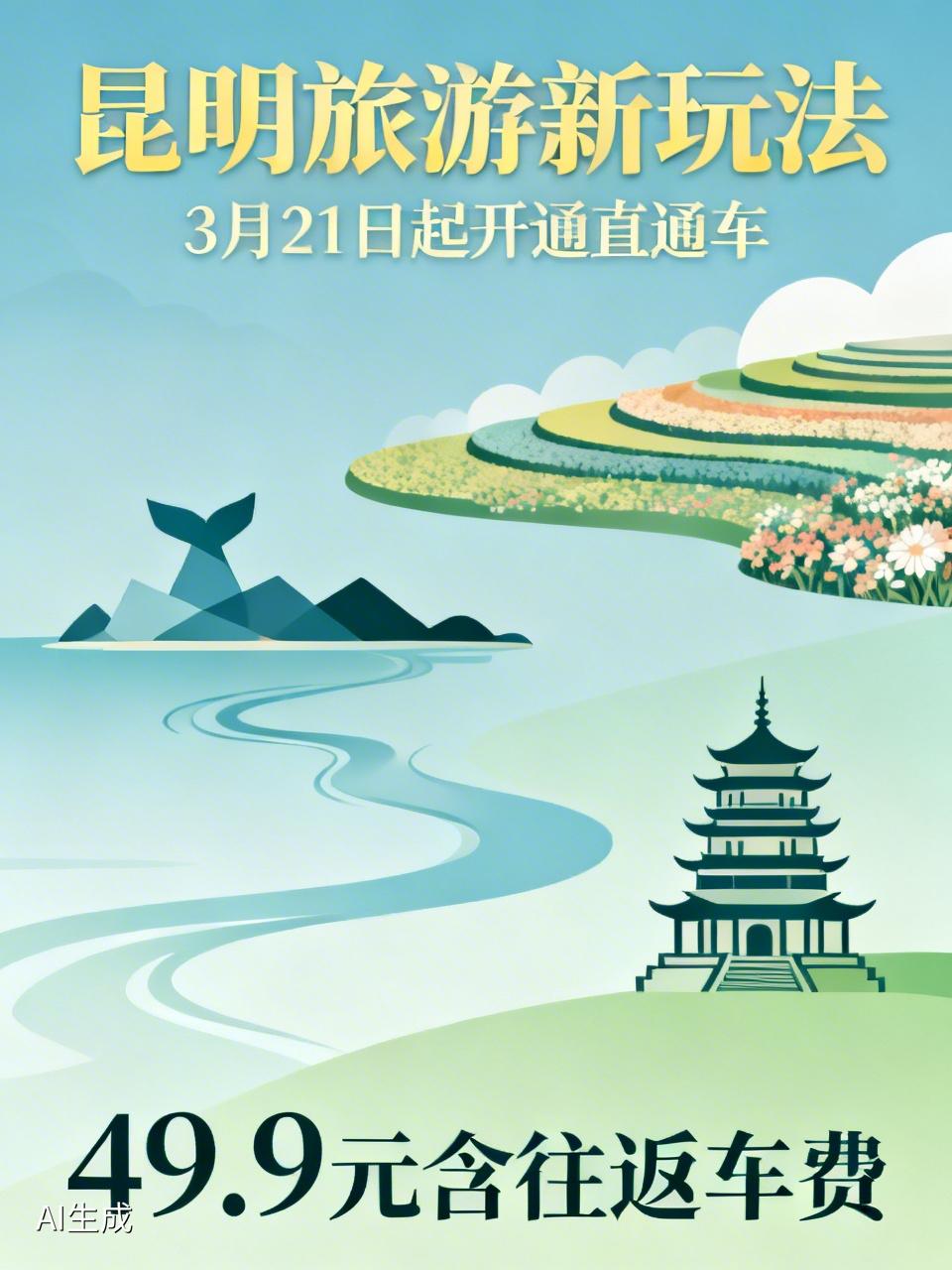 📍🌈昆明旅游又有新玩法！3 月 21 日起，云南旅游汽车有限公司开通昆明世博