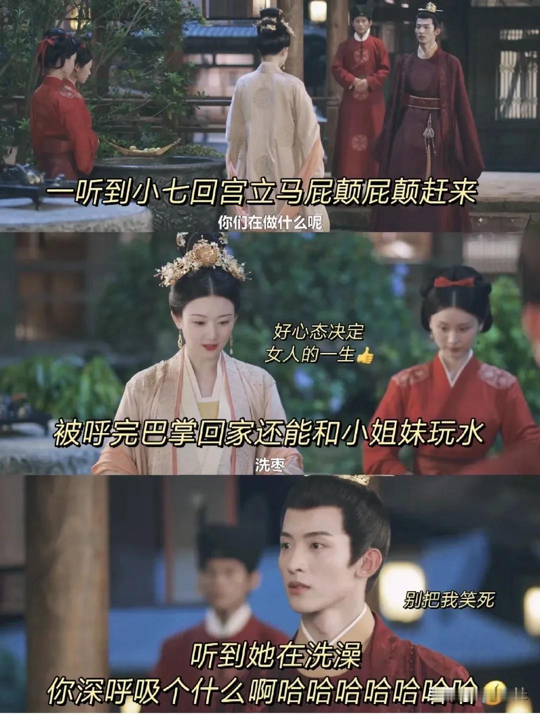 快要笑拥了，一晚上时间小七就把子瑜收服了一听到小七回宫就火急火燎跑过来试探她的心
