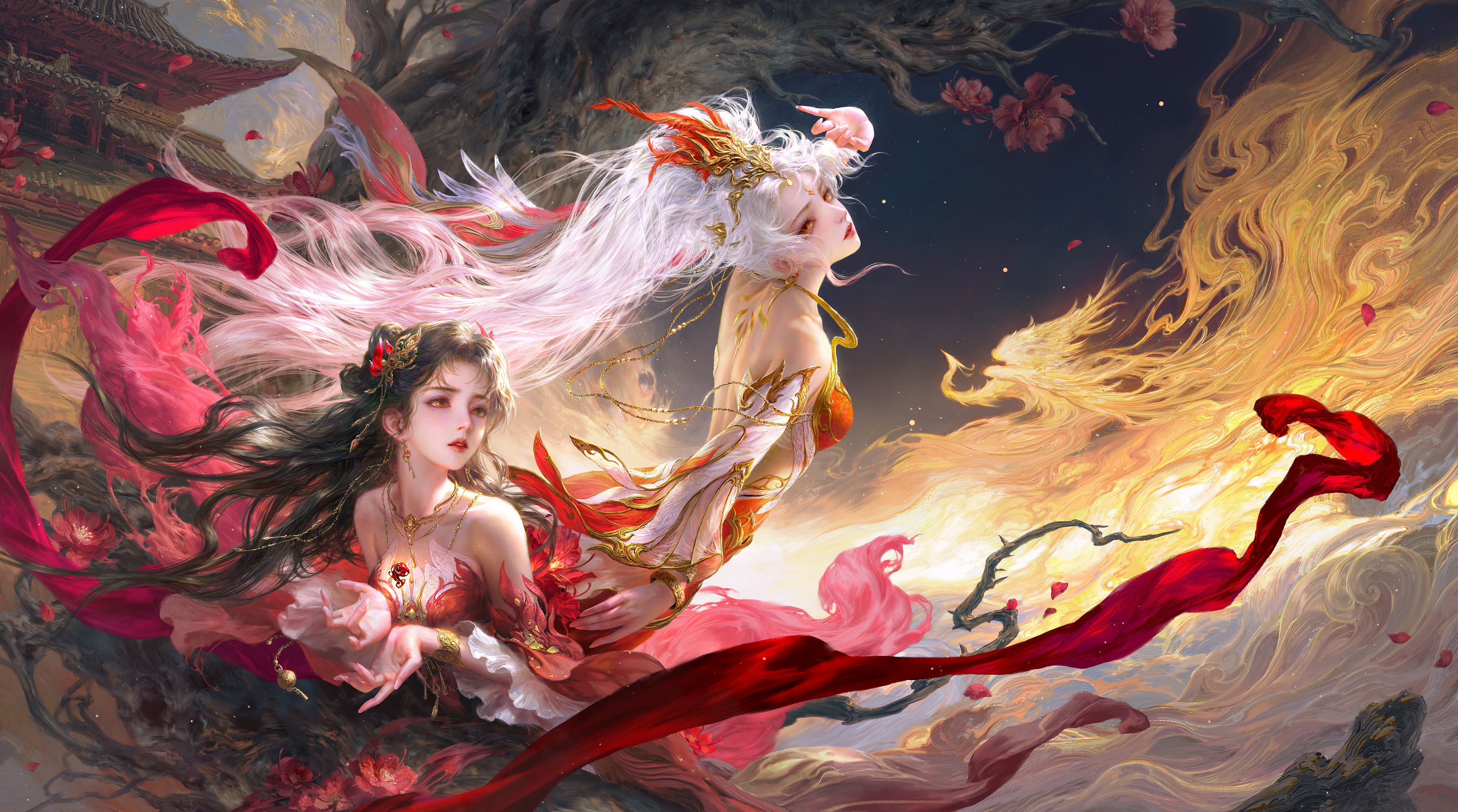她名里有火，心上有灵，少年时我被她的一点焰心照亮，今日我用画笔为她添一盏光。为了