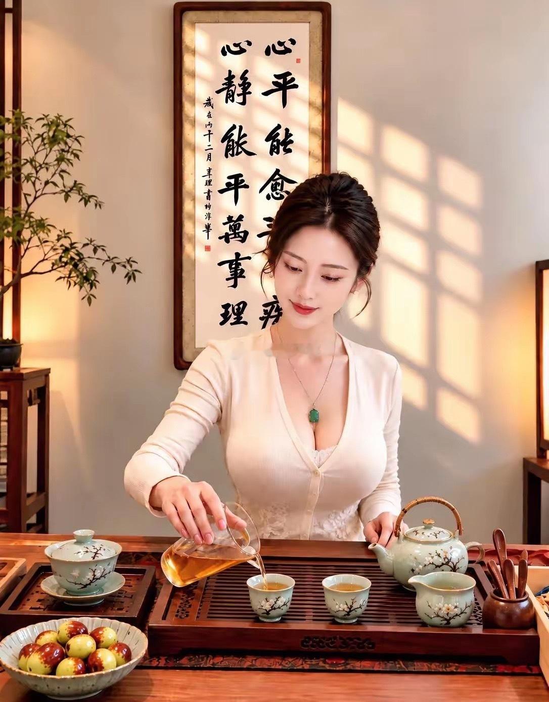 喜欢这样的状态：​晨起煮茶，内心安然；​夜晚收杯，心中无悔。​所谓“修好自己”，