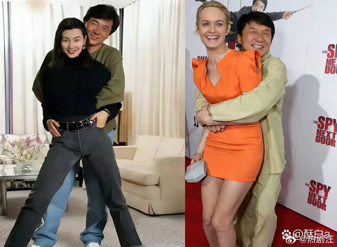 成龙大哥的见面礼就是这么的豪放，不是握手，也不是贴面礼，而是从背后紧紧的搂着你。