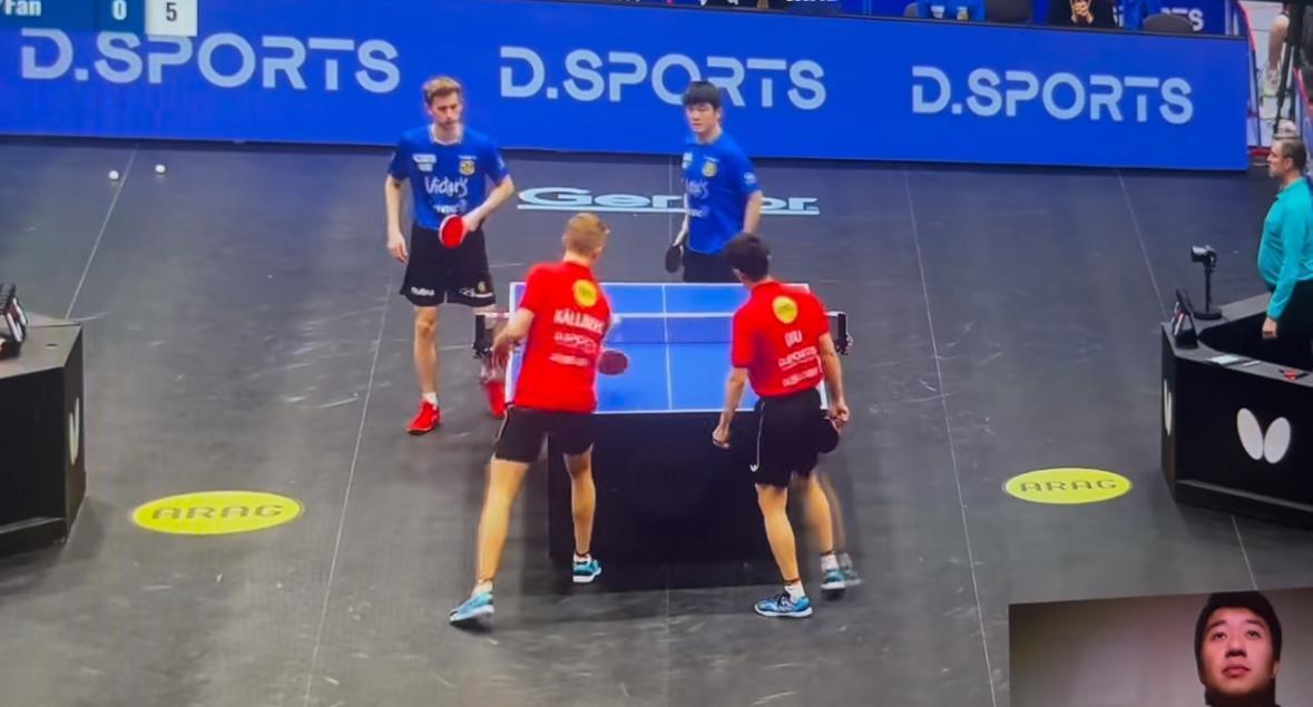 2月5日德甲赛场樊振东/迈斯纳首次打男双，遗憾的输了！
德甲第十七轮比赛，
萨尔