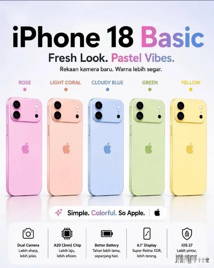 曝光 iPhone18 标准版外观

最大改动是换上 iPhone 17 Pro