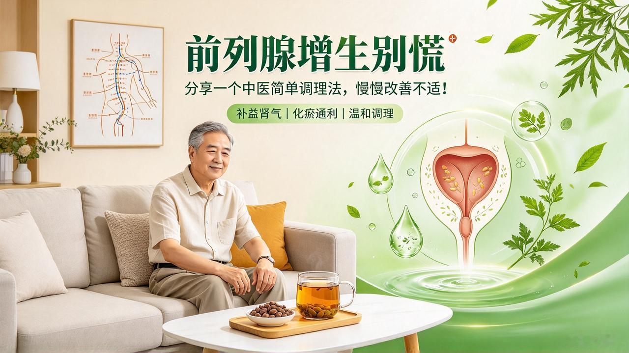 前列腺增生别慌，分享一个中医简单调理法，慢慢改善不适！

很多中老年朋友深受前列