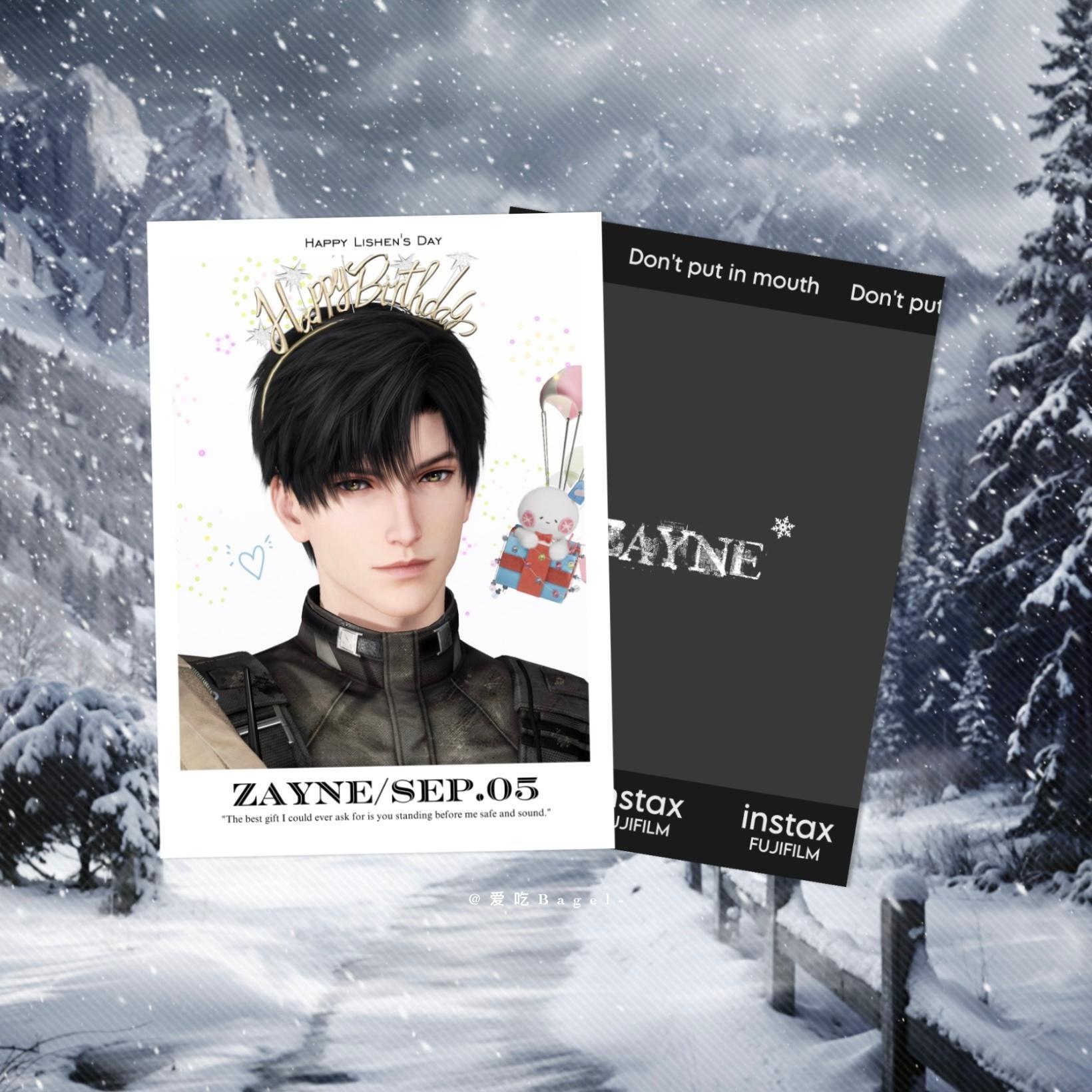 黎深 今年份的生日拍立得❄️🤲🏻🥰本来还想用大头贴的 最后还是改用白底写真