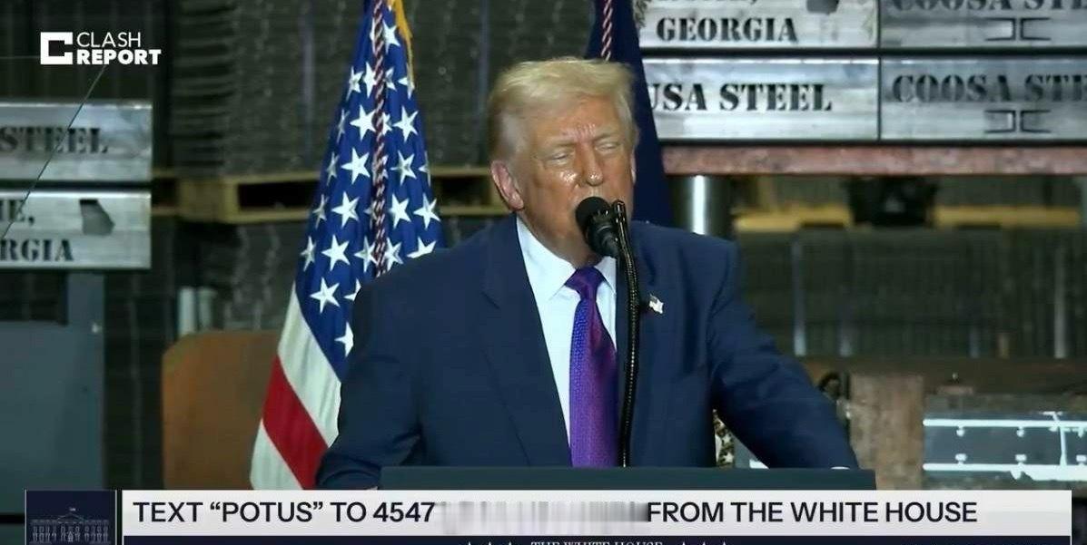 特朗普今天发文说：“刚离开佐治亚州罗马市的库萨钢铁厂。这家工厂一年前还几乎停产，