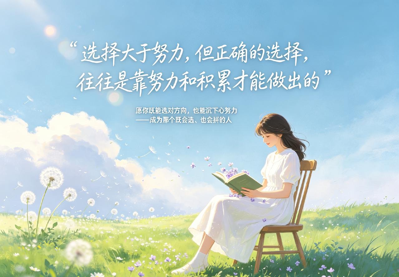 选择大于努力，但正确的选择，往往是靠努力和积累才能做出的。
与其执着于一次完美的