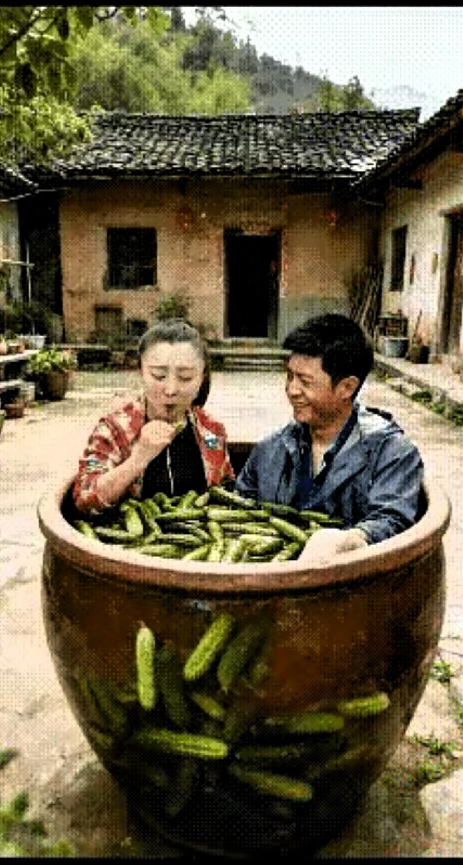 网友太有才了！
“有才”二字表达不了创作水平，
这个绝对是民创艺术高手，
酸黄瓜