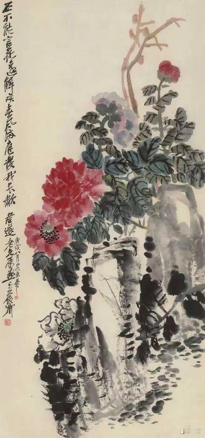 打破传统文人画淡雅的局限，浓色大写意，兼顾文人审美与市民吉祥需求，雅俗共赏。
