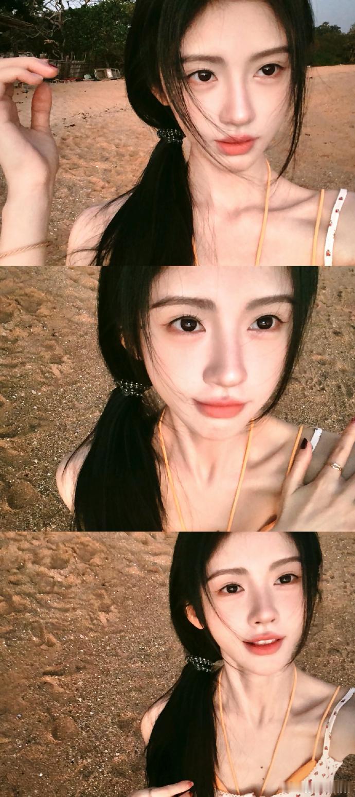 鞠婧祎落日下的神颜 鞠婧祎落日下的神颜简直就是美的不知天地为何物呀，完全就是被我