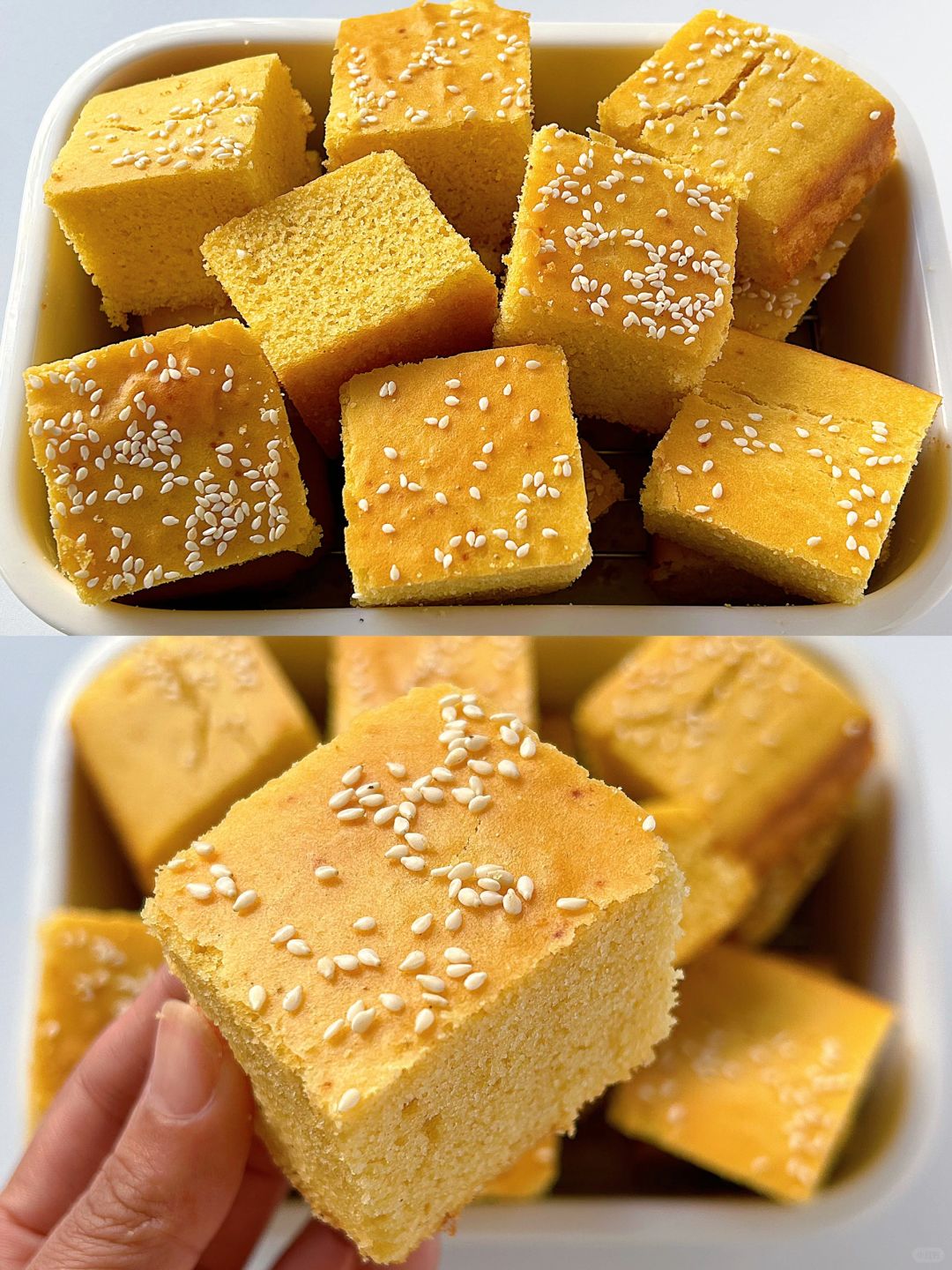 搅一搅就能做｜玉米面蛋糕，外酥里软，巨好吃