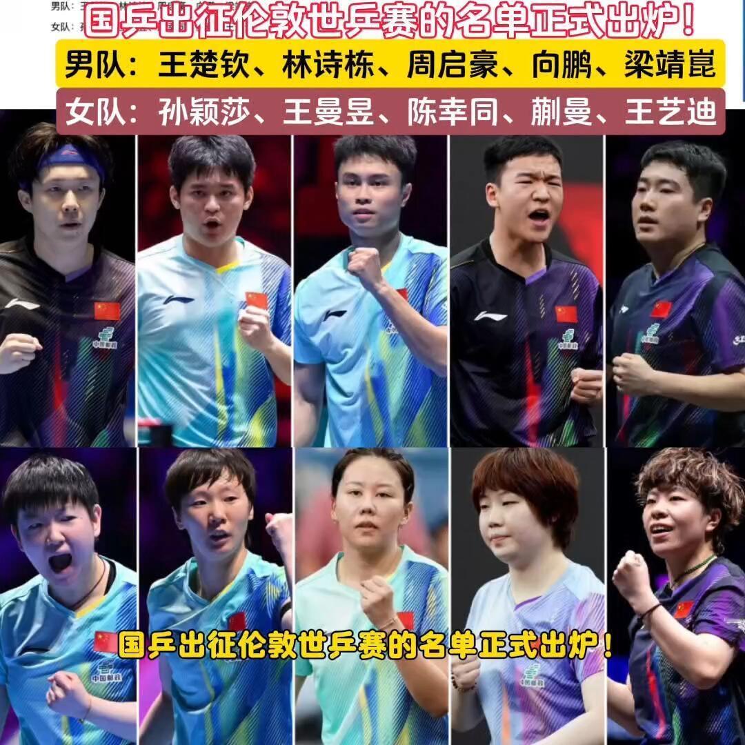 洛杉矶世乒赛名单公布，预料到大胖会上的，振东几乎不会再参加了，值得更好！
男队这
