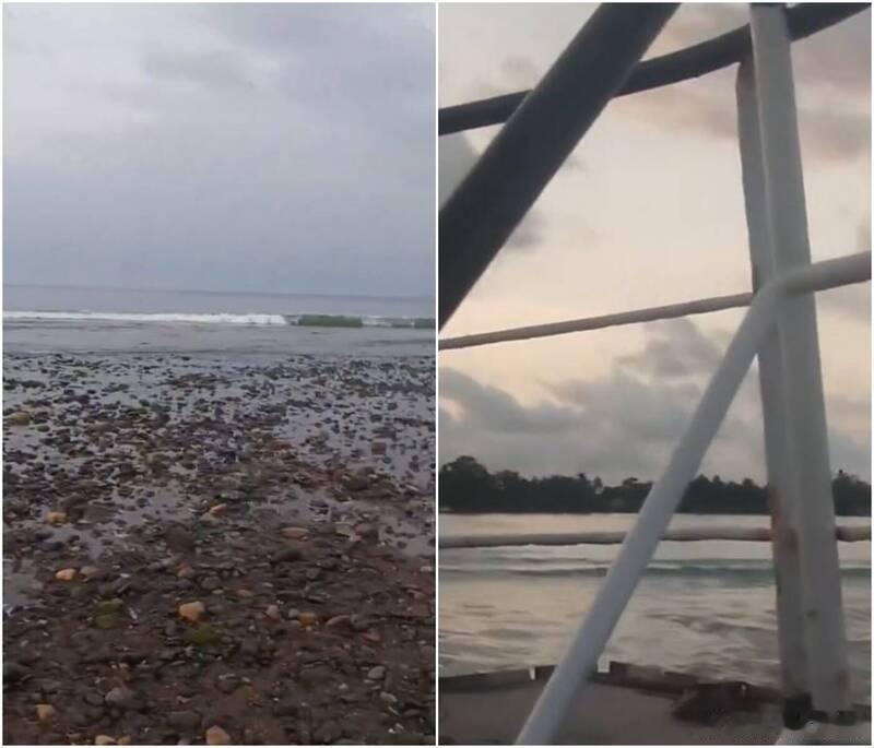 惊人画面曝光！印尼7.7级地震前海水异常退去 近1米海啸随后涌入海外新鲜事印尼7