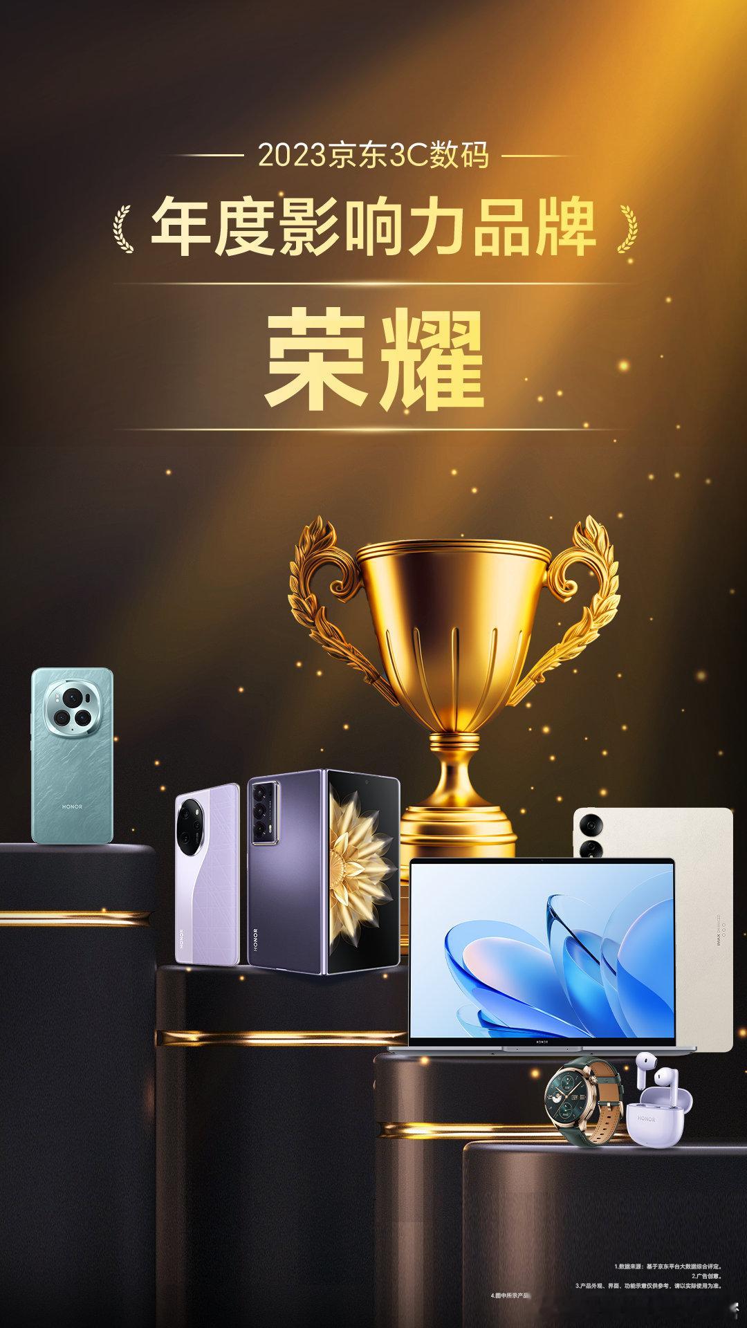 新春佳节临近，荣耀再获殊荣，上榜2023京东3C数码“年度影响力品牌”！这背后，