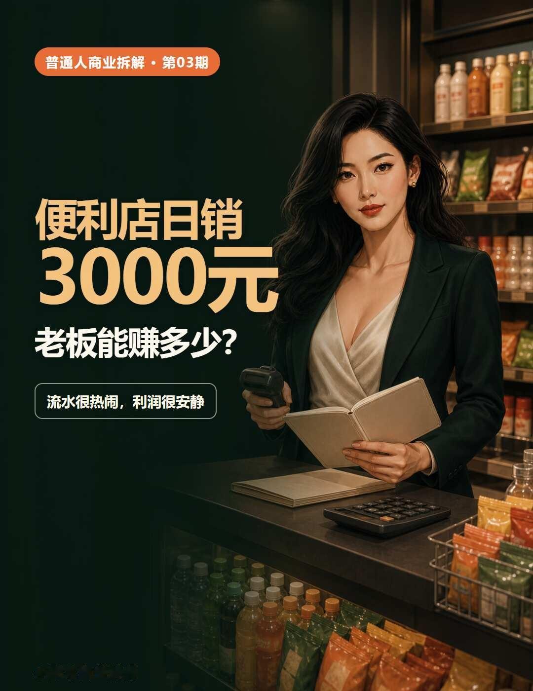 便利店日销3000，老板能赚多少？
便利店一天卖3000元，老板到底能赚多少？