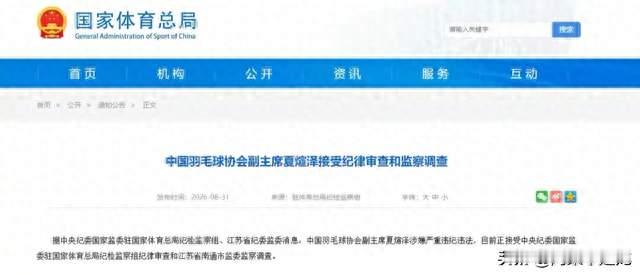 124天“铁三角”全军覆没！羽协原副主席王伟今日落马