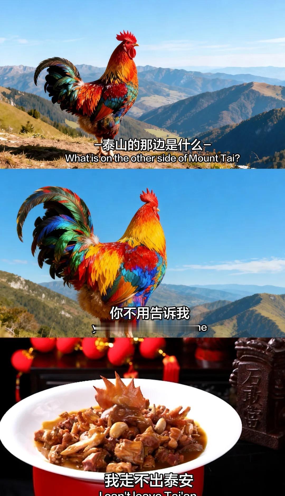 泰山的那边是什么❓
我不知道
我走不出泰安🐓
山的那边还是山 山的那边 山的那