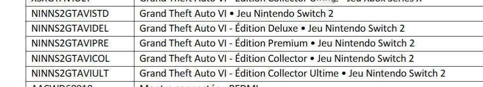 【接上文】法国电商Cdiscount在促销的PDF中还列出了《GTA6》Swit