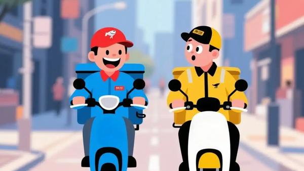 外卖新国标：骑手每周至少休息1日
看这俩小哥乐的！外卖新国标一来，以后再也不用玩