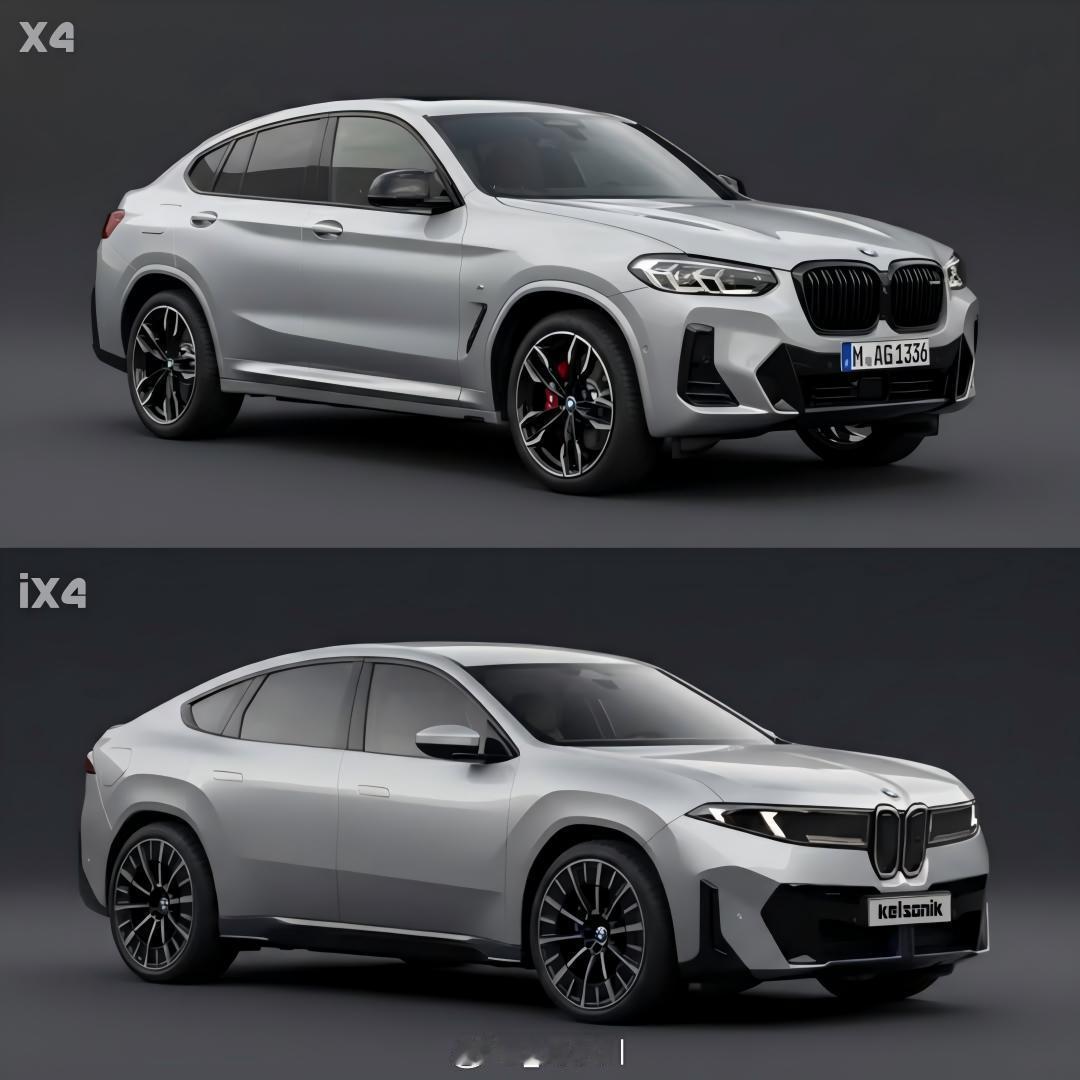 宝马全新宝马iX4渲染效果图 宝马燃油版的X4确定不再有了，纯电版的iX4确定会